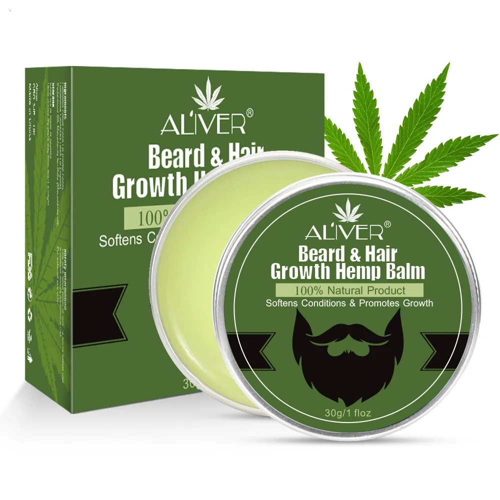 Men Organic Beard Hemp Cbd Oil Balm Moustache Wax Styling Beeswax Moisturizing Smoothing Gentlemen Beard Care Natural Hemp Balm