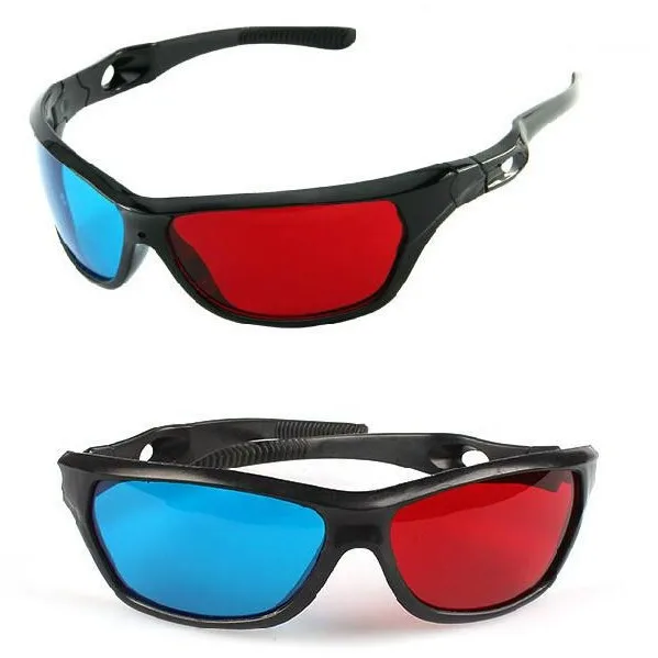 Новинка черная оправа универсальные 3D пластиковые очки красные и синие 3d-очки