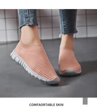 

Women Running Shoes Fashion Breathable Walking Mesh Flat Shoes Woman White Sneakers Women 2020 294654