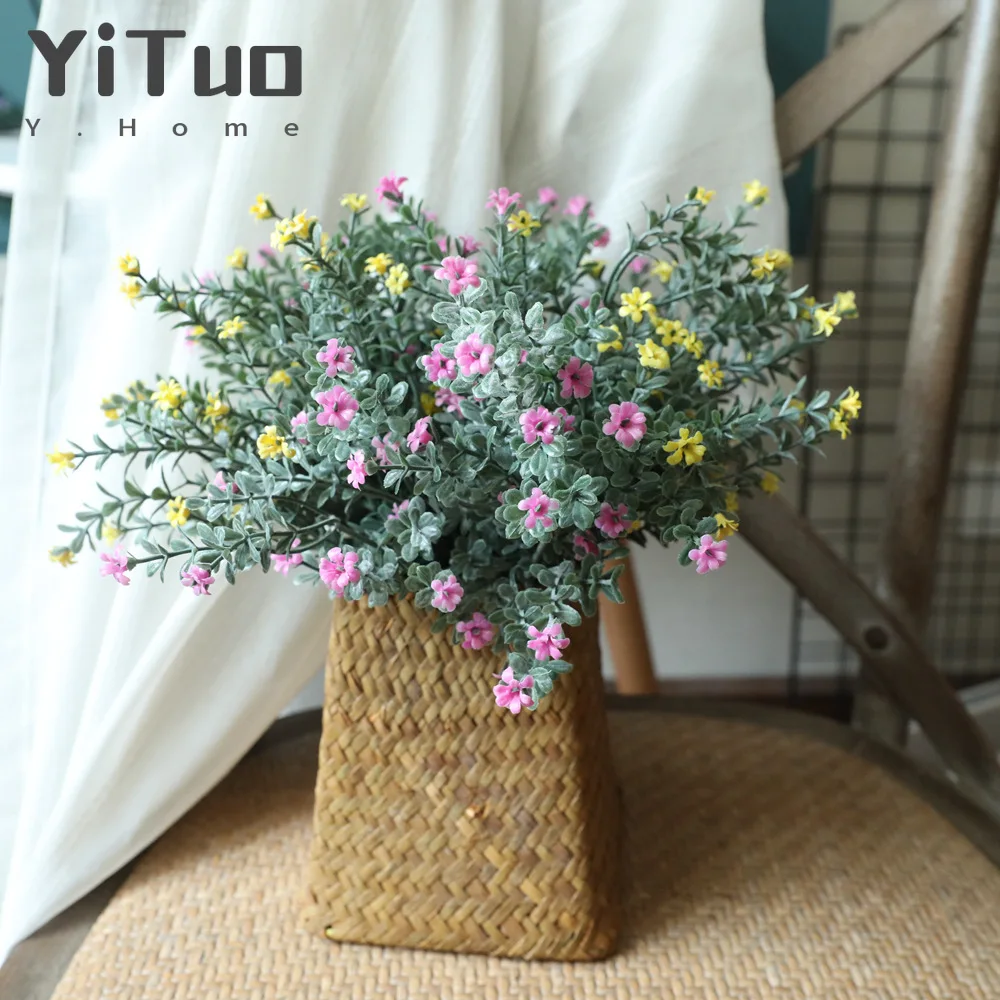 YiTuo Artificial Flower Gypsophila Decoration Home Decore Bouquet Green Plant Crafts Tiny Flowers | Дом и сад