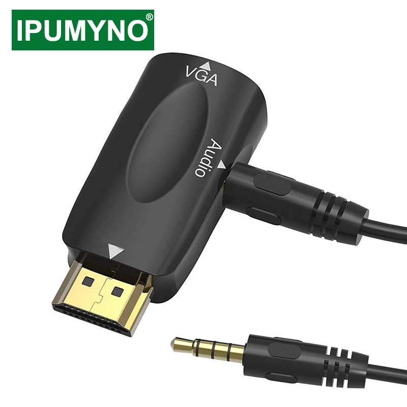 VA-HDMI-VGA, HDMI to VGA Adapter Converter with Audio, Male/Female