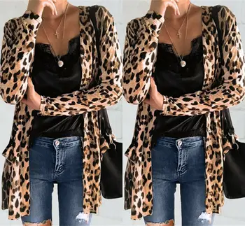 

Women Leopard Print Long Sleeve Slim Suit Coat Ladies Formal Leopard Printed Fasion Cardigan Jackets Outwear Clothing