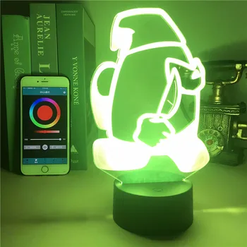 

Smart Phone Control 3D Lamp Among Us Game GNOME Dropshipping Suppliers Children's Night Gift Light Sailor Moon Night Lights