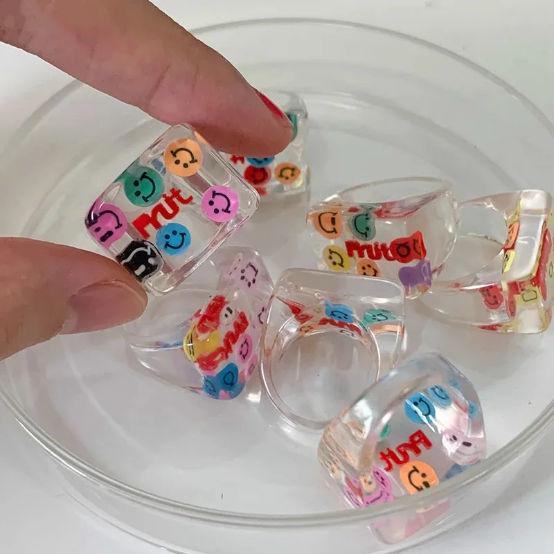 Новинка 2020 корейские разноцветные Мультяшные милые прозрачные квадратные