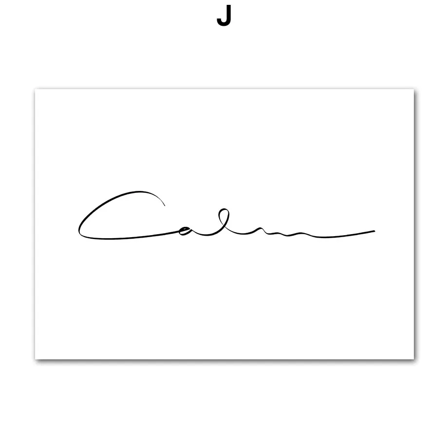 Настенные художественные картины на холсте чередование линии лица цветок абстрактная картина, плакаты в скандинавском стиле и принты настенные картины для декора гостиной - Цвет: J