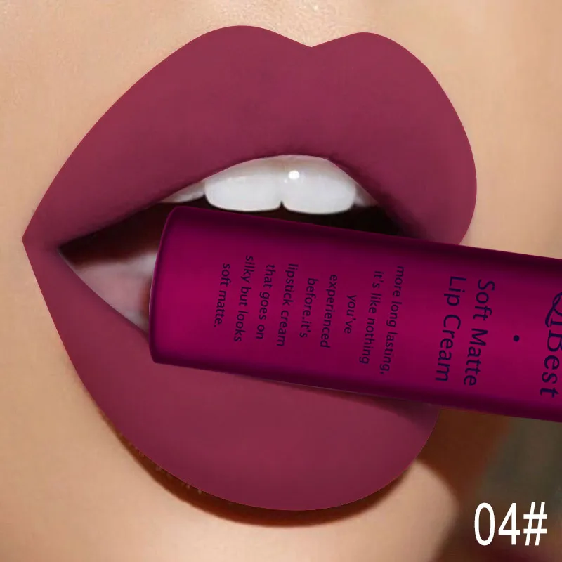 Brand 34 colors Lip Gloss Long Lasting Red Lips Matte Lipstick Liquid Lip Tint Cosmetic Nude Velvet Lipstick Matte Lip Makeup - Цвет: Q1617-04