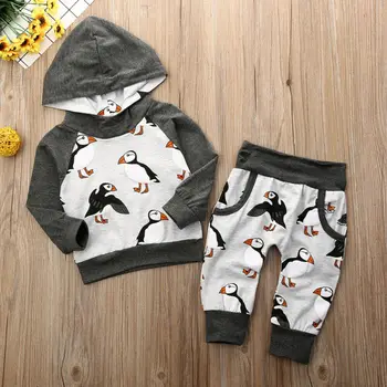 

Autumn Clothes Newborn Toddler Baby Boy Clothes Long Top Bird Hoody+Pants Trousers Set Tracksuits Clothes 0-24months
