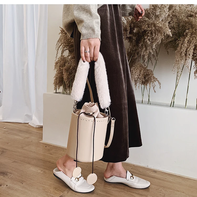 Элегантная женская плюшевая сумка-мешок, модная новая качественная женская дизайнерская сумка из искусственной кожи, дорожная сумка через плечо