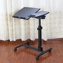 

Black Wheels Laptop Computer Desk Home Office Bedside Computer Desk Simple Modern Folding bureau meuble Office acessories OF50CC