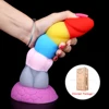 Multicolor Dildo Realistic Dildo with Suction Cup G-Spot Massage Anal Plug Huge Dragon Dildo for Anal Female Colourful Sex Toys 1