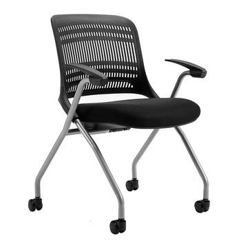 

Office Meeting Chair Fold Train Chair Bring Casters Plastic Screen Cloth Computer Chair Reception Negotiate Chair