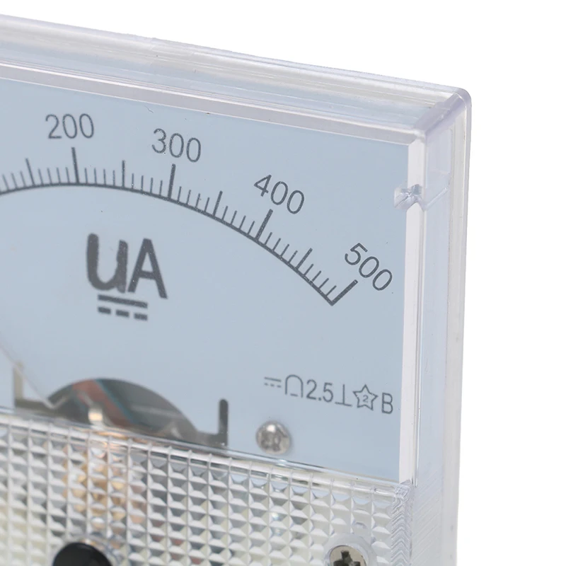 1Pc DC Analog Pointer Current Meter Panel 50uA 100uA 200uA 300uA 500uA Ammeters