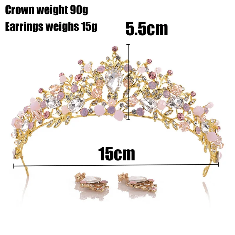 Диадема для девочек свадебное с кристаллами тиара принцесса серьга с короной головная повязка украшения волос ювелирные аксессуары для невесты