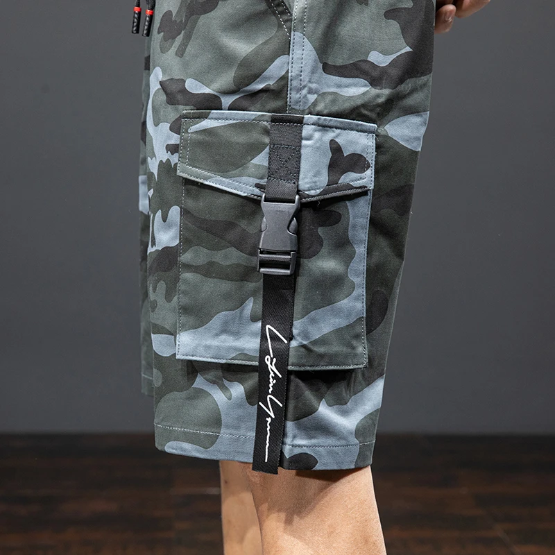 Short Cargo Homme Décontracté - 7 Poches, Coton, Coupe Plate, Tailles M à 6XL