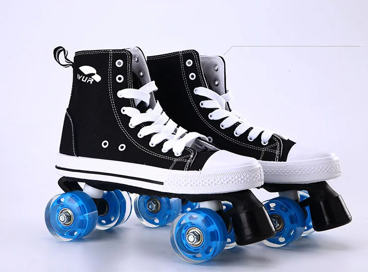 3M(22.5-23CM)(36-37) Размер 34-45, для взрослых, пара, парусиновые двойные коньки, Скейтер, коньки для мужчин и женщин, синие ботинки, роликовые коньки - Цвет: 3M(22.5-23CM)(36-37)