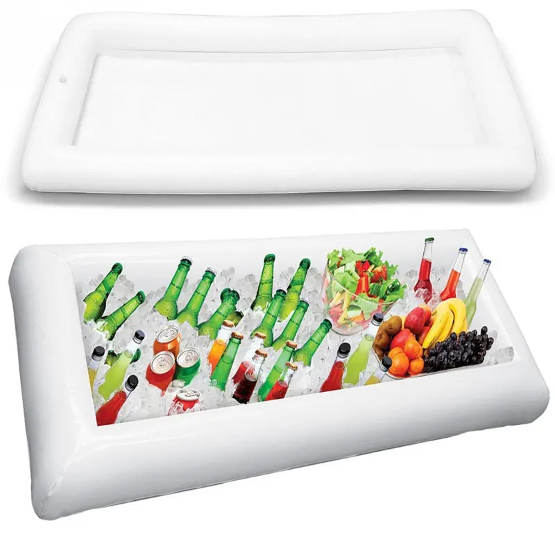 

Inflatable Beer Table Pool Tray Food Drink Holder Air Mattress Ice Bucket Serving/Salad Bar for Beach BBQ Picnic Pool Party