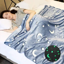 Одеяло с изображением звезды и Луны, шерстяное одеяло, диванное одеяло для дивана, пододеяльник для путешествий, постельные принадлежности, удобное, прочное, бархатное, плюшевое, Флисовое одеяло