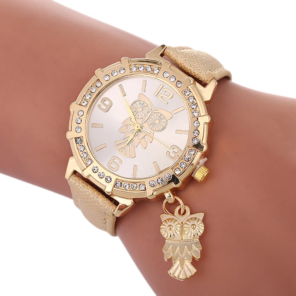Женские часы с подвеской в виде совы, в Европе и Америке, роскошные часы, фирменные персональные кварцевые часы