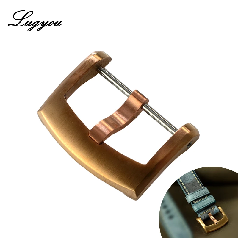 

Lugyou San Martin Watch Parts Bronze Buckle for Straps Tongue buckle Brushed 22mm 3.3mm with Spring Bars