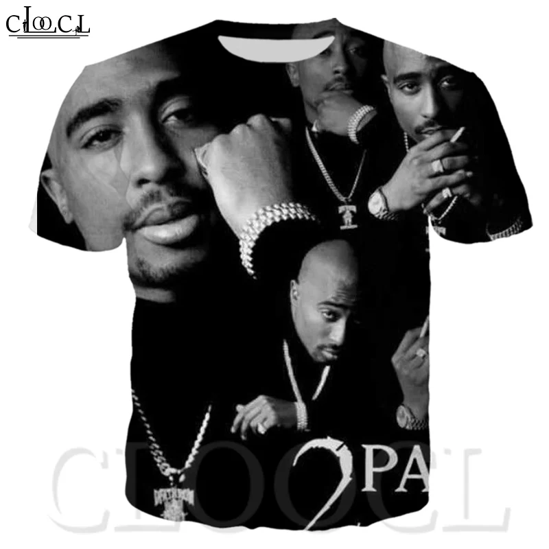 Мужская футболка с 3D принтом Повседневная короткими рукавами и раппера 2pac Amaru Shakur
