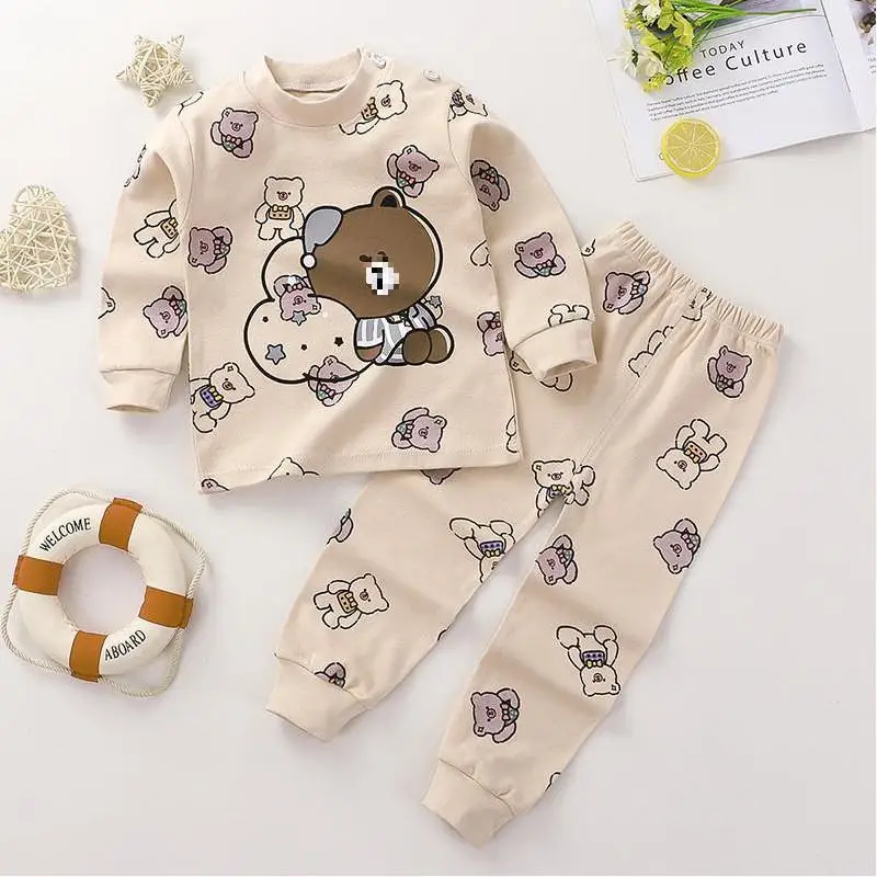 sun baby clothing set Children's Clothing Baby Girl Christmas Pajama Suit Lovely Leisure Wear Infant Boys Long Sleeve 2 Piece Set Autumn Girl Sets Baby Clothing Set for girl Baby Clothing Set