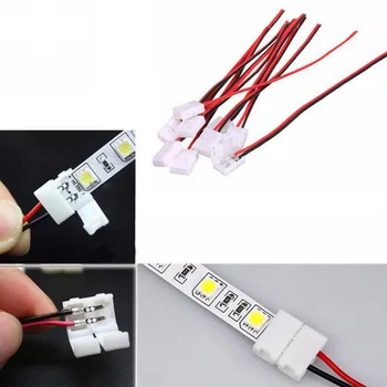 

10PCS 8mm LED Strip Light PVC Durable Adapter Flexible Clip Electrical Solderless Single Head Reliable 2 Wire Connector Coupler