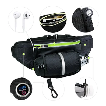 

Black Running Waist Belt Bag Marathon With Water Bottle For 4.8-6.6 inch Phone Sports Trail Running Bag Men Women Fanny Pack