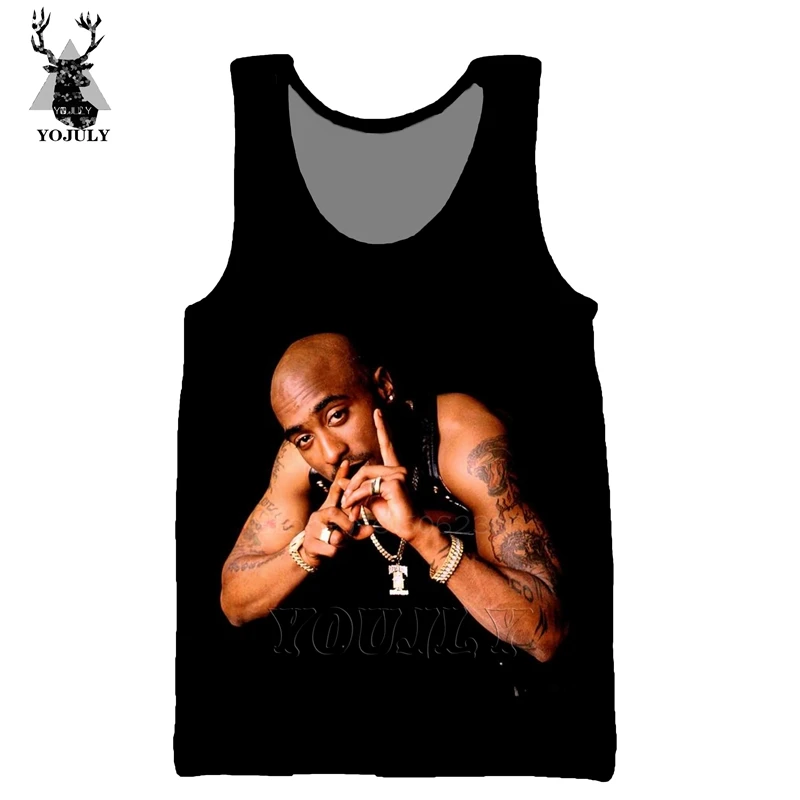 Legends Of хип-хоп рэппер 2pac жилет Мода off white Мужская 3d печать повседневная майка Мужская Уличная мускулаторная спортивная одежда V09