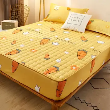 

48 Carrot Anti-bacteria Mattress Covers Protector Cotton Printed Anti-mite Elastic Mattress Topper Breathable Protection Pad