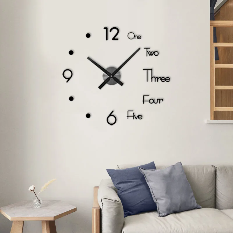 Creative DIY big wall clock modern design 3D stereo sticker mute home decoration good quality fast delivery | Дом и сад