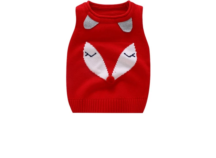 Infants Sweet Cartoon Vest Waistcoat Infant Knitted Vest Newborn Sleeveless Tops Baby Kids Comfortable Cotton Outerwear AA60779