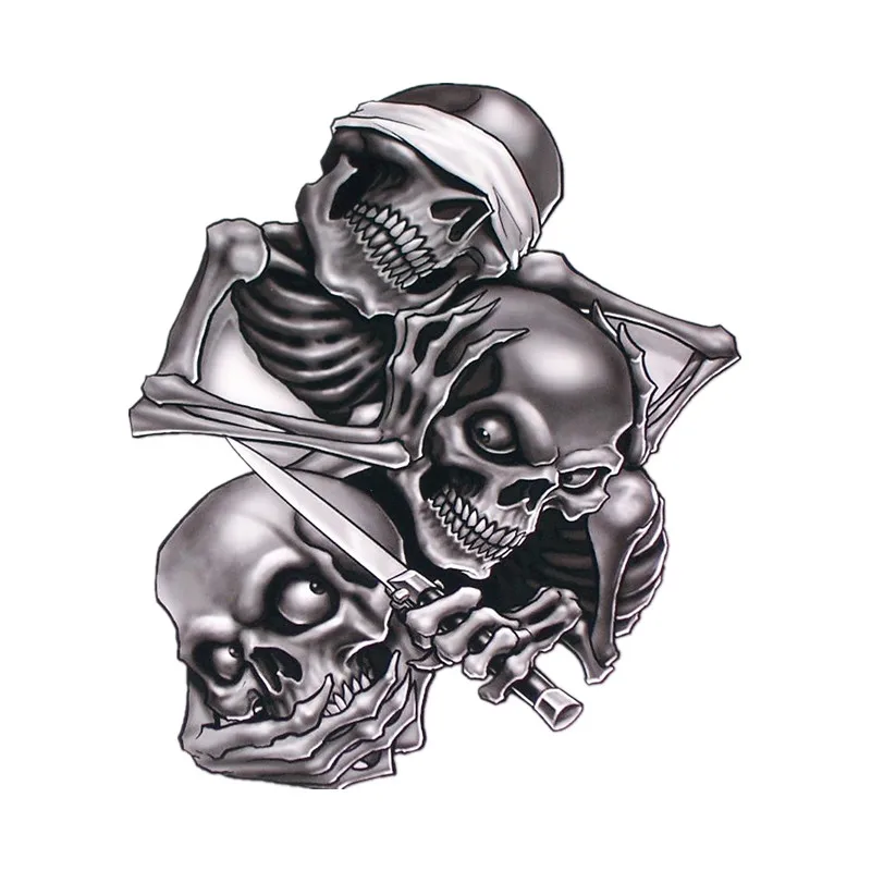 

Creativesee Nothing Hear Nothing Say Nothing Hear Speak See No Evil Skull Car Sticker Accessories Vinyl PVC Car Styling Decal