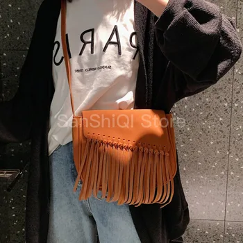 

Women Suede Handbag 2020 Winter New Luxury Designer Brand Envelope Crossbody Bag Tassel Small Square Shoulder Messenger Bag