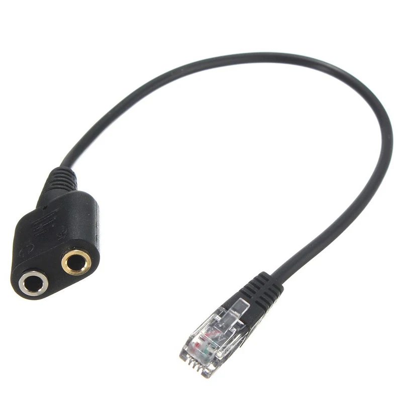 

Headset Cable 2 X 3.5mm to RJ9 Jack Adapter Convertor PC Headset Telephone NEW
