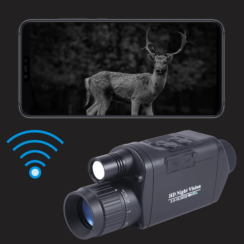 

3.5-10.5X Magnification Infrared Digital Night Vision Monocular Scope Day and Night Dual Used WIFI Night Viewer for Hunting
