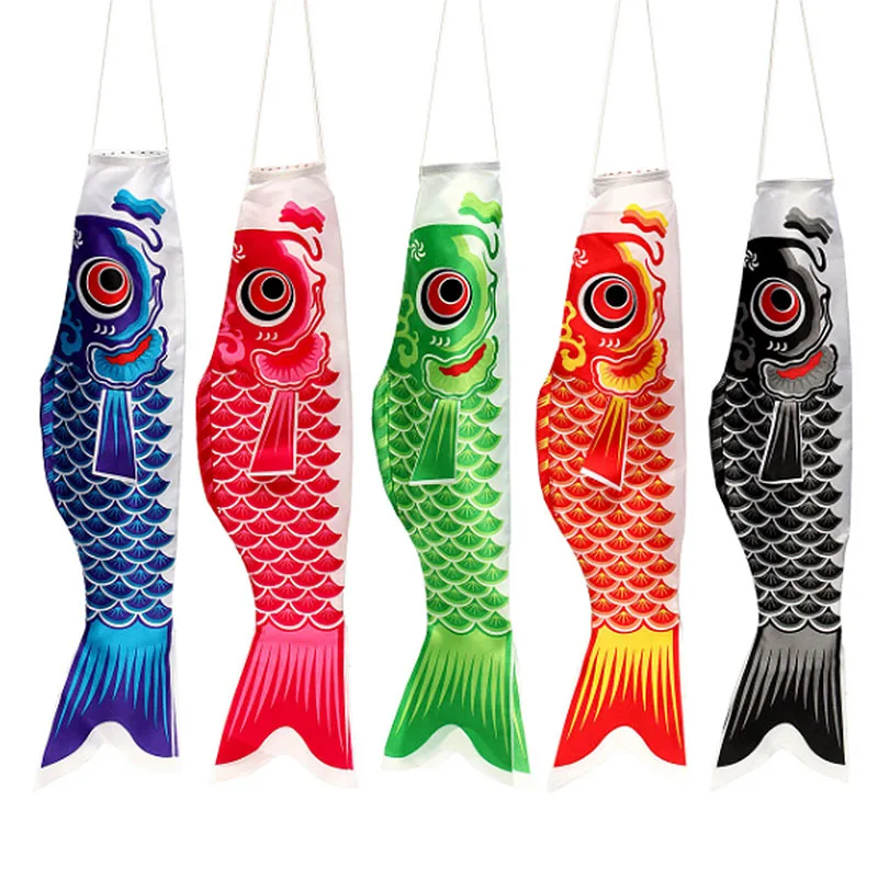 5pcs Japanese Traditional Carp Flag Carp Banners Windsock Sailfish Sailfish Wind Streamer Multicolor Fish Home Party Decorations - Цвет: 5pcs 70cm