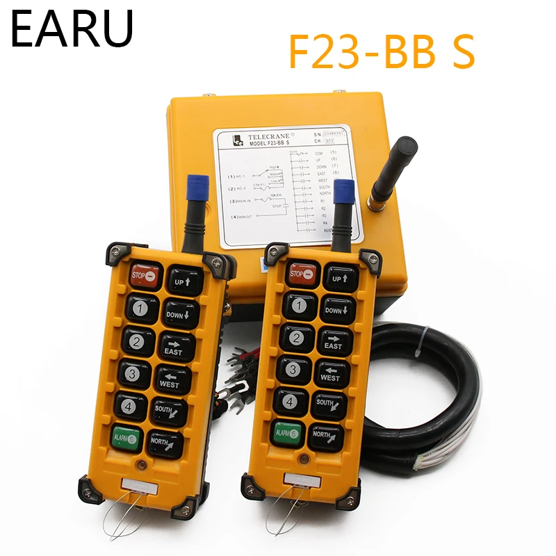 

F23-BB Industrial Wireless Radio remote controller switch 1 receiver+ 2 transmitter speed control Hoist Crane Control Lift Crane