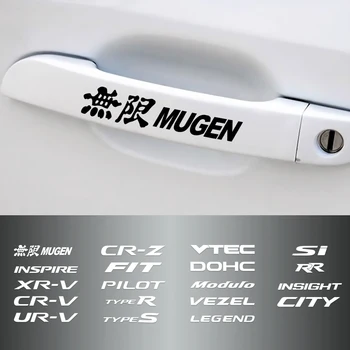 

4pcs Car styling Body Decor Stickers Door Handle Wiper Decal For Honda Mugen INSPIRE XR-V CR-V UR-V CR-Z Fit Pilot Type R