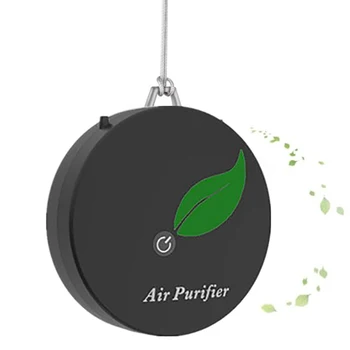 

Hot TOD-Personal Wearable Air Purifier Necklace Mini Portable Air Freshner Ionizer Negative Ion Generator For Adults Kids Black