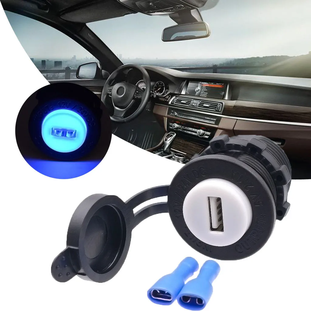 12 V-24 V USB Зарядное устройство адаптер Водонепроницаемый USB Порты и разъёмы для зарядки для gps мобильного телефона переходник для автомобиля Аксессуары# LR25