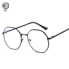 Анти голубой свет полигон очки Рамка для мужчин и женщин Металл сплошной цвет очки по рецепту очки