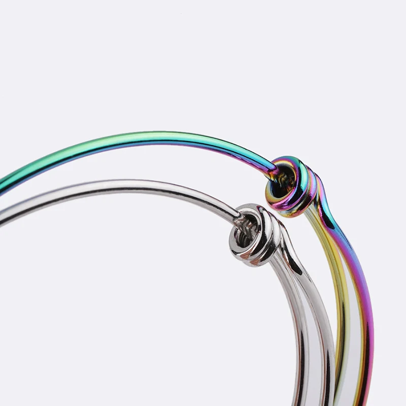 1,8 мм толщина нержавеющая сталь Золото Серебро камень кабель провода расширяющийся браслет DIY манжеты браслеты для изготовления ювелирных изделий 10 шт./лот