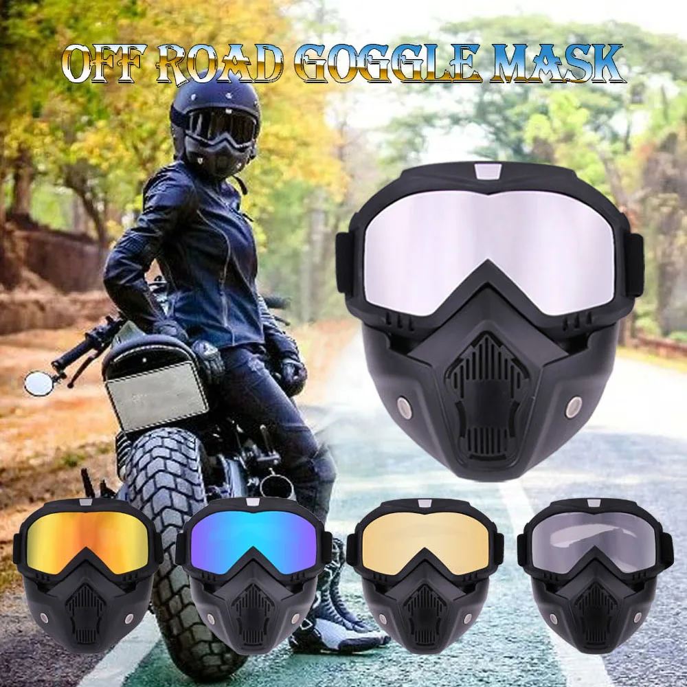 Protective Motorcycle Face Mask Removable Full Face Tactical Motorcycle Helmet Goggles Glasses Moto Accessories