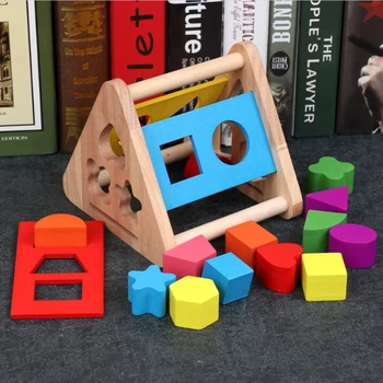 

Baby Early Educational Learning Toy Geometric Shape And Color Matching Toys Wooden 3D Puzzles For Children