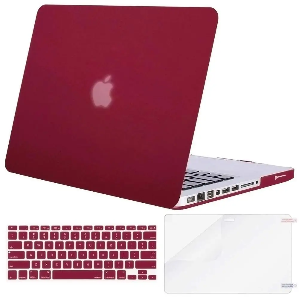 Wine Red Чехол MOSISO для Macbook Pro 13 дюймов, чехол для ноутбука Macbook Pro 13 CD Drive A1278 2008-2012+ силиконовый чехол для клавиатуры - Цвет: Wine Red