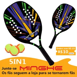 MINGHE's latest multi-color beach tennis racket, carbon fiber EVA foam core lightweight tennis racket