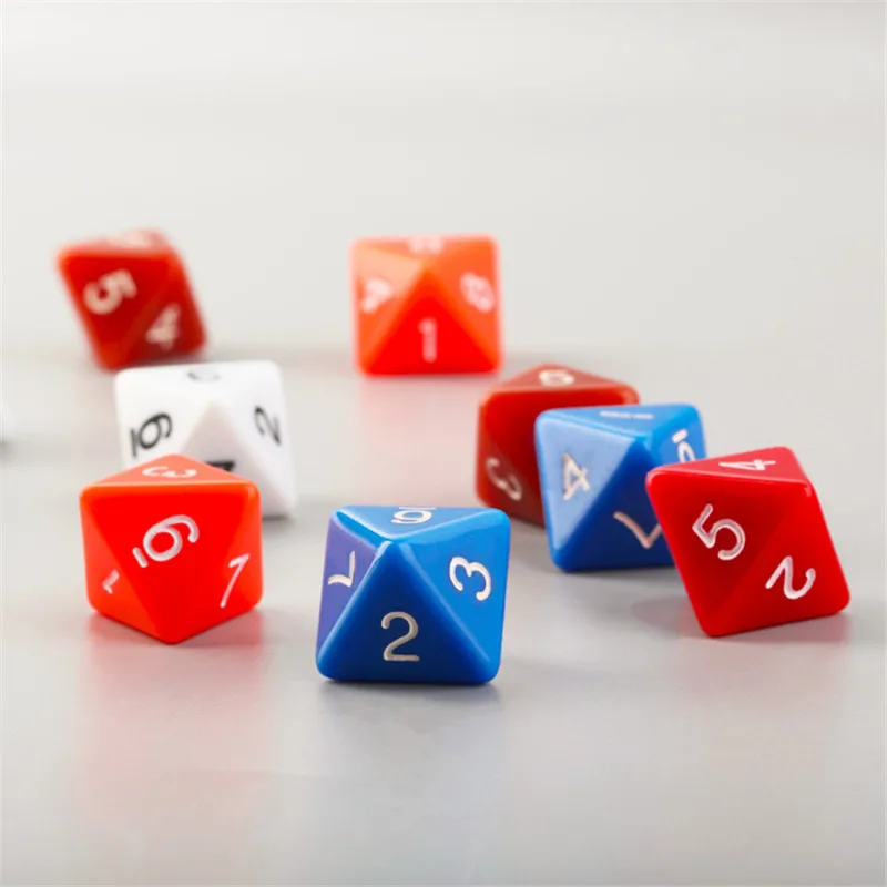 Цифровые игральные кости 8 шт. сторон с номером 1 2 3 4 5 6 7 для смешных ролевых игр