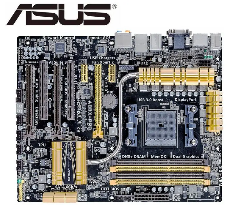 

ASUS A88X-PRO десктопная материнская плата DDR3 разъем FM2/FM2 + A88X б/у материнская плата ПК платы
