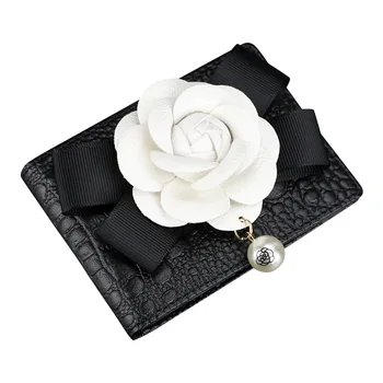 

Pearl Camellia Leather Auto Driver license Case ID Card Business Card Holder Bag Universal size Car Drivers License Wallet Cover