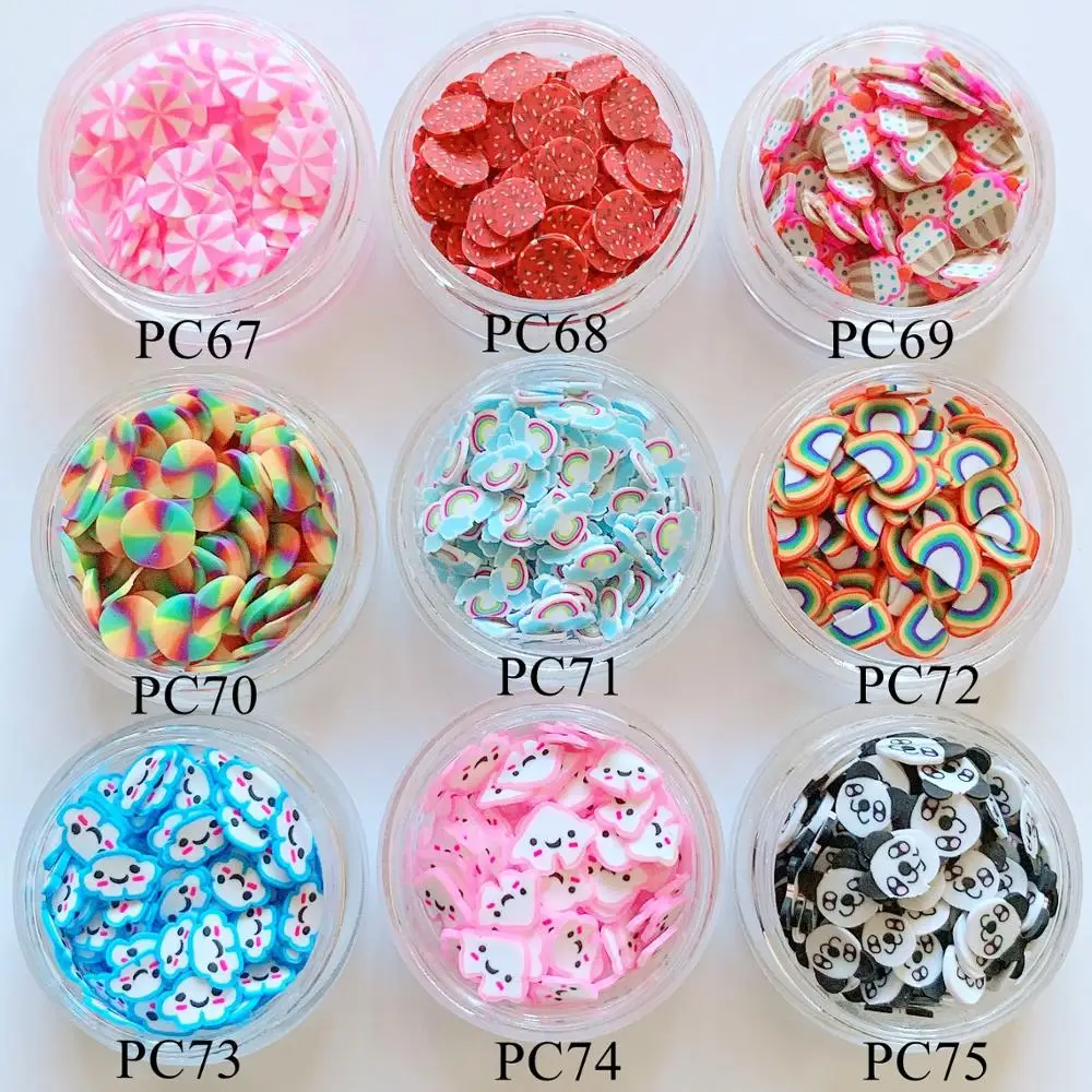 1Jar3D Polymer Clay Slices Fancy Nail Art Deco Polymer Clay Pieces in